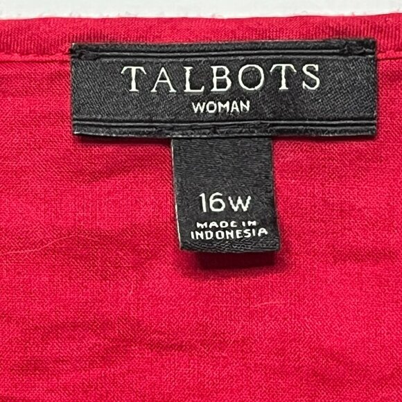 Talbots Crimson Floral Lace Top - Picture 4 of 6